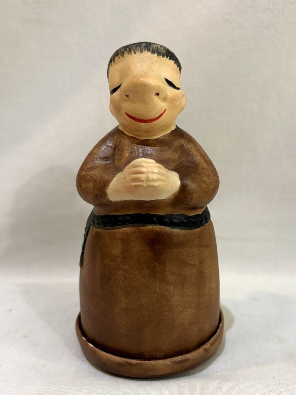VTG Lefton Ceramic Pottery Praying Monk and Secrete Shot Glass Set